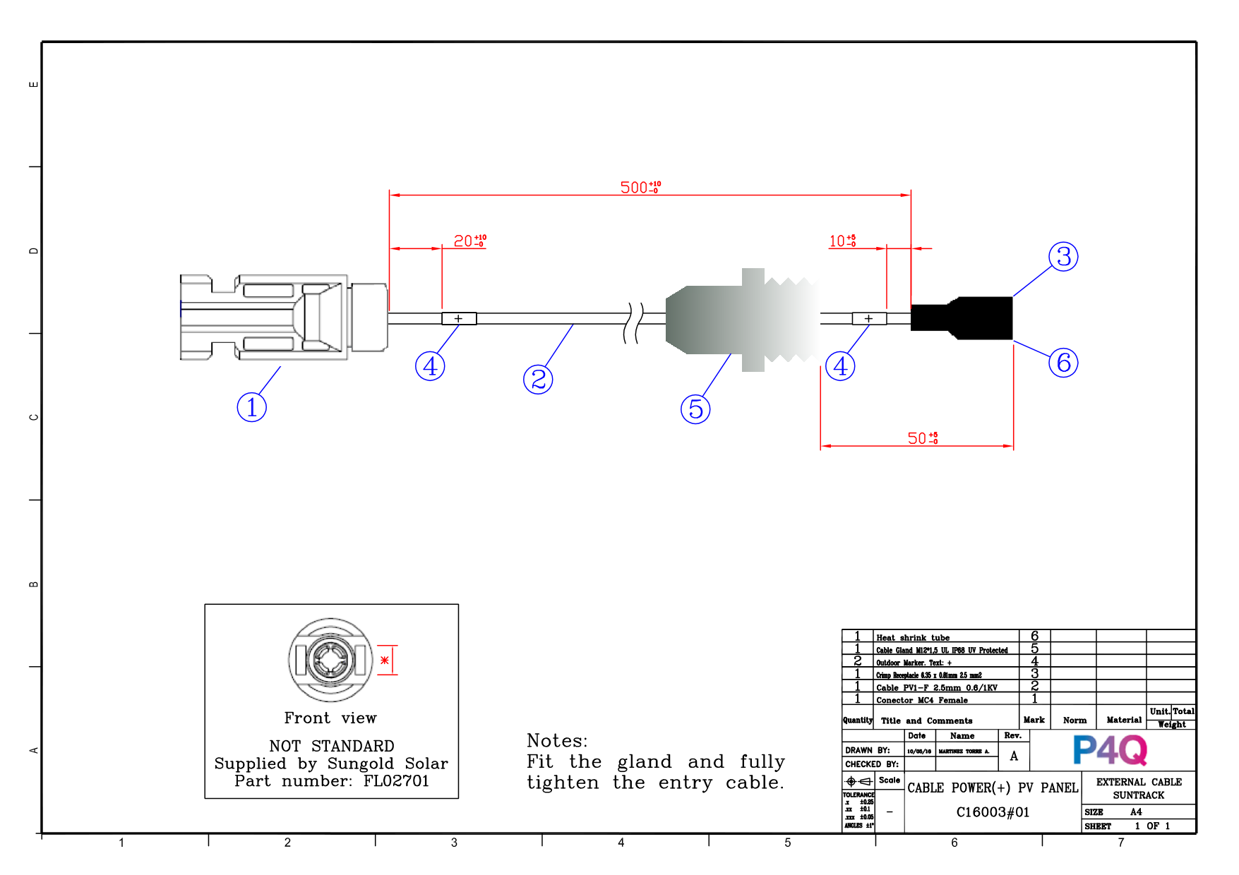 Power+ cable drawing C16003#01